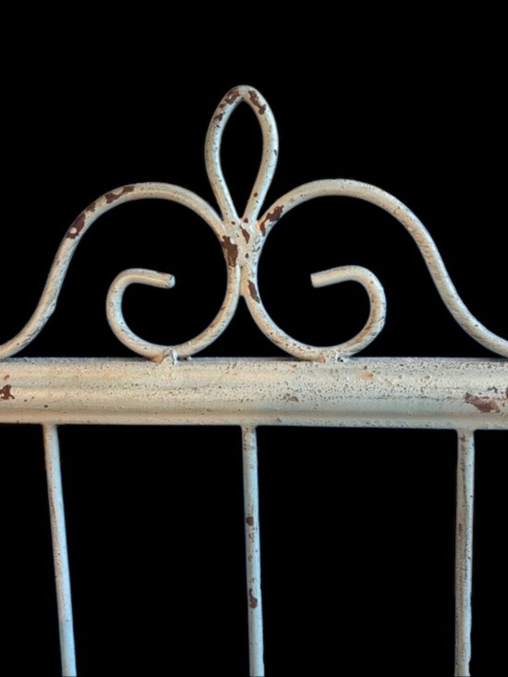Vintage Shabby Chic Metal Coat Rack 19” Wall Hooks White Ceramic Knobs - Picture 10 of 14